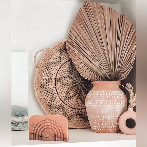 Boho Pink terracotta marble rainbow arch soap dish shelf decor sink tray - Picture 2 of 6